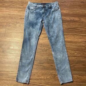 O.S.C. Acid Washed Skinny Jeans Blue White Size 13